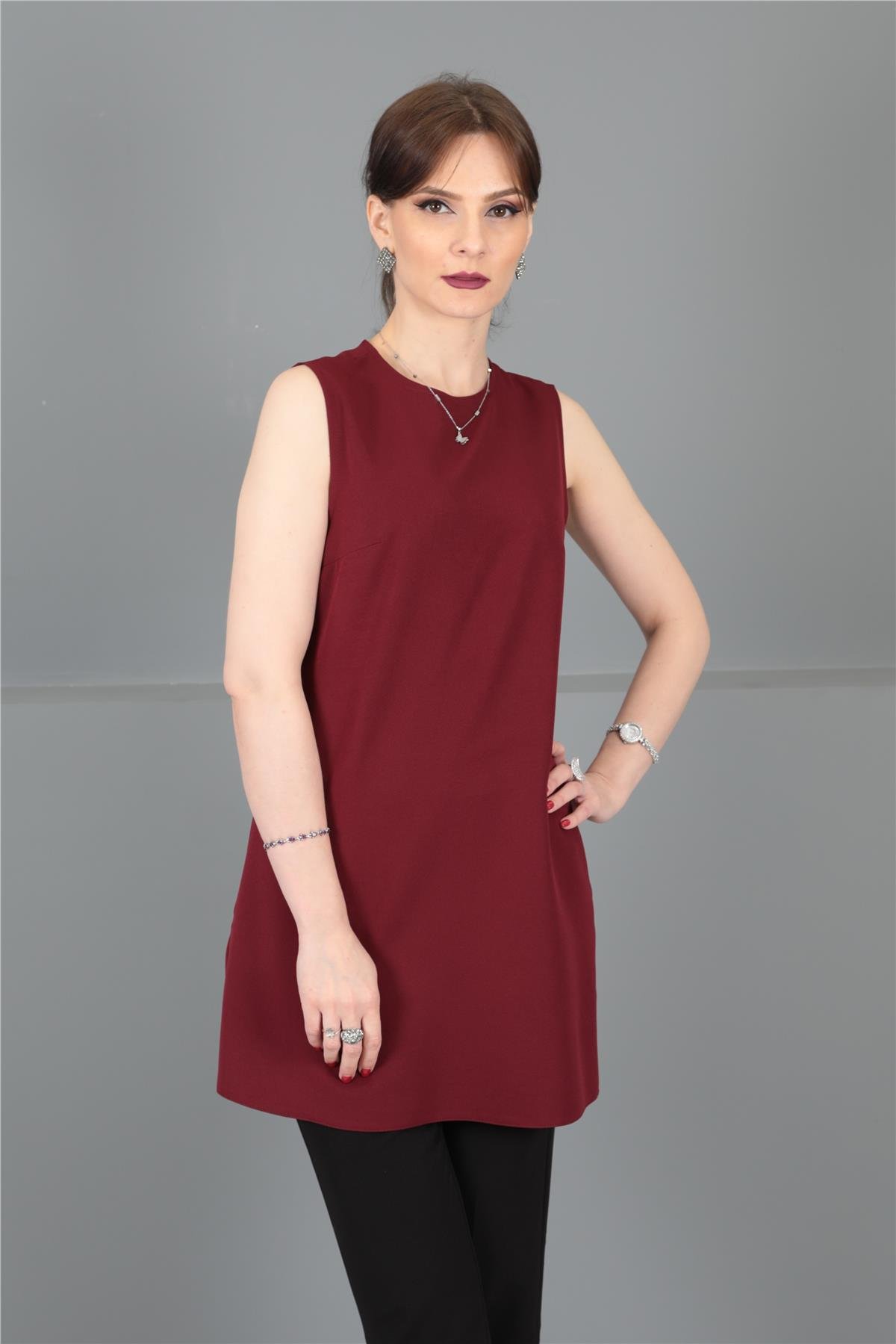 Sıfır Kol İçlik - Bordo Önder Özsoy 3001100 Tunik