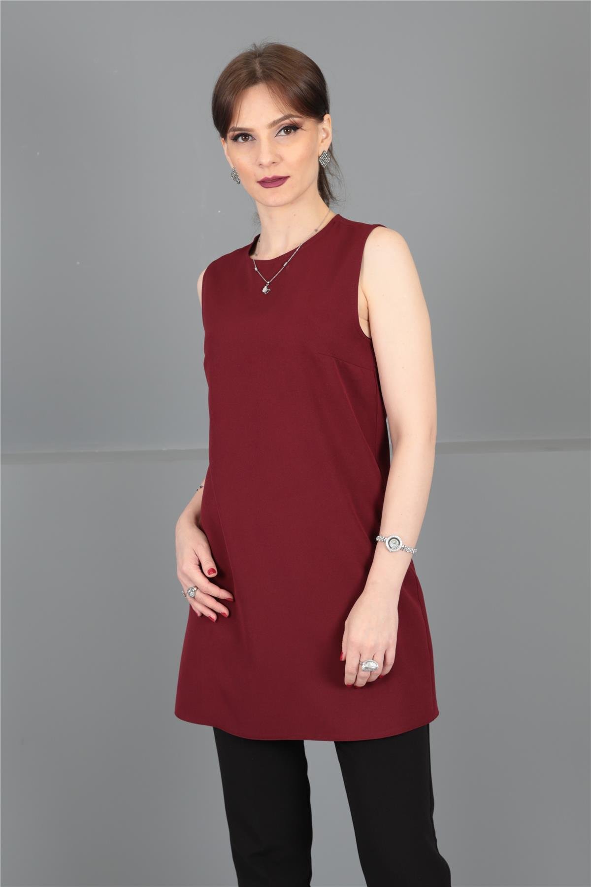 Sıfır Kol İçlik - Bordo Önder Özsoy 3001100 Tunik