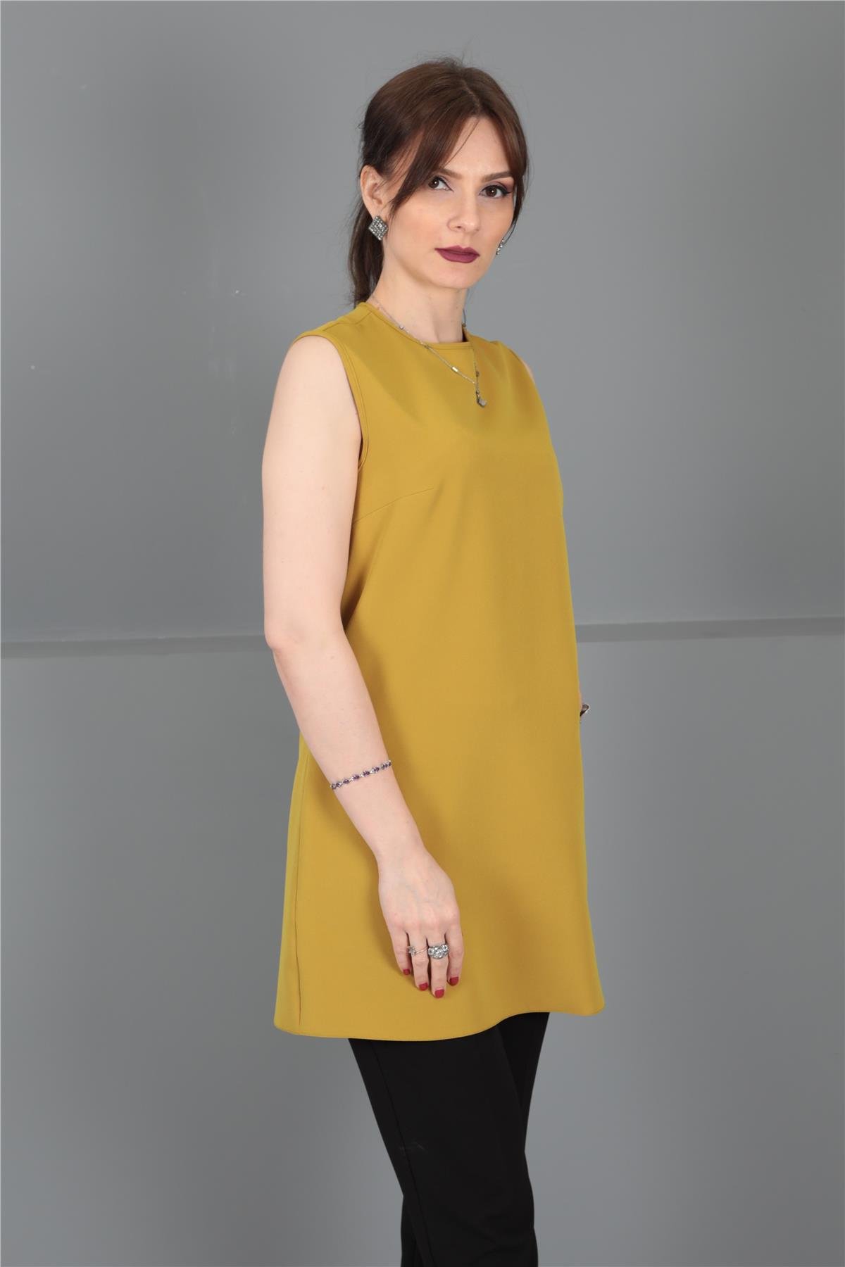 SIFIR KOL İÇLİK-Fıstık Yeşili Önder Özsoy 3001100 Tunik