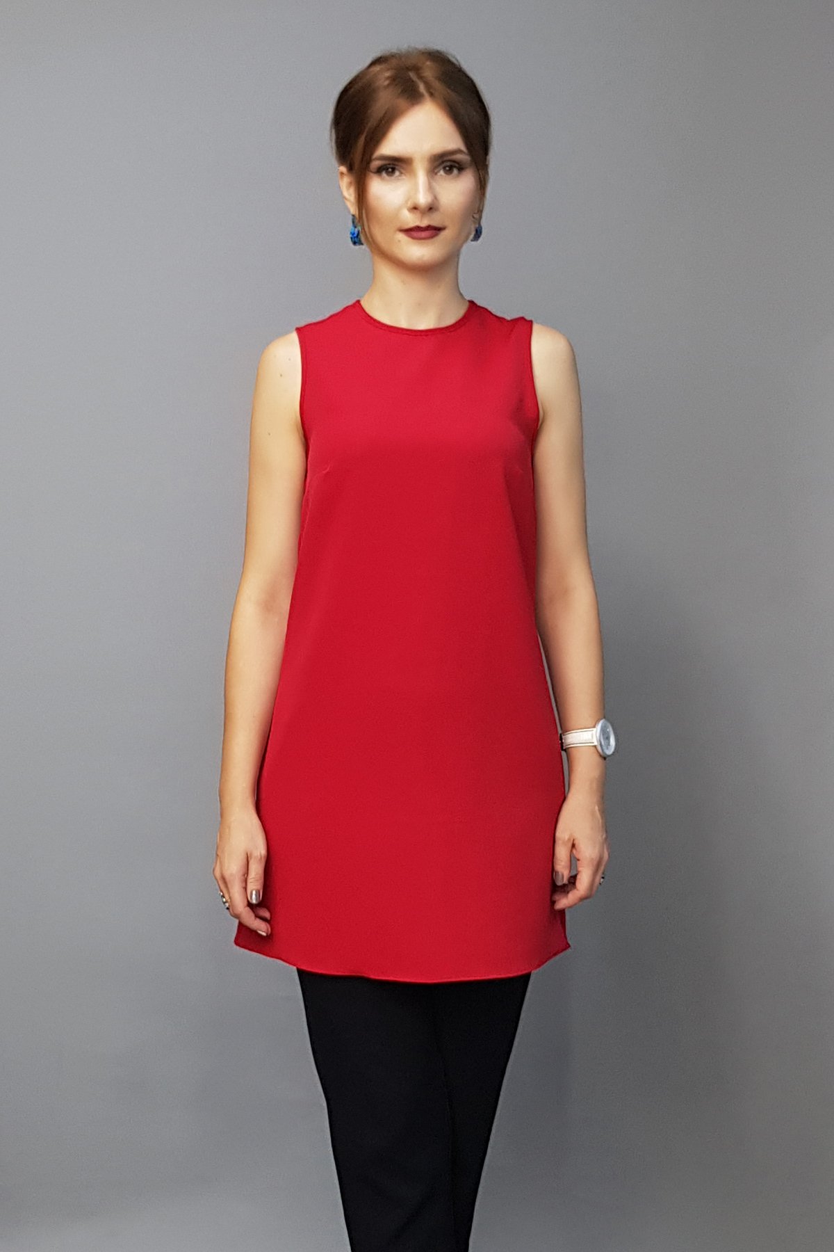 Sıfır Kol İçlik - Kırmızı Önder Özsoy 3001100 Tunik