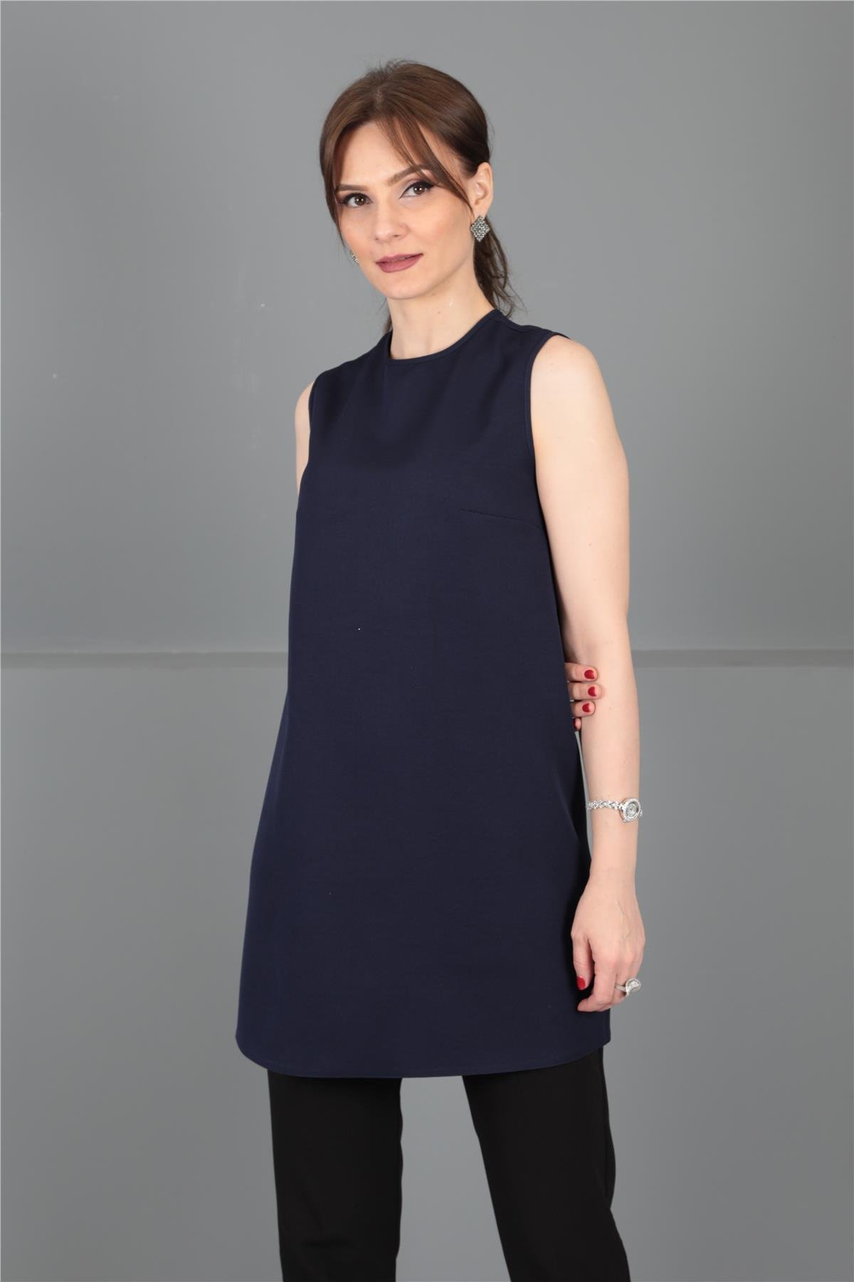 Sıfır Kol İçlik - Lacivert Önder Özsoy 3001100 Tunik