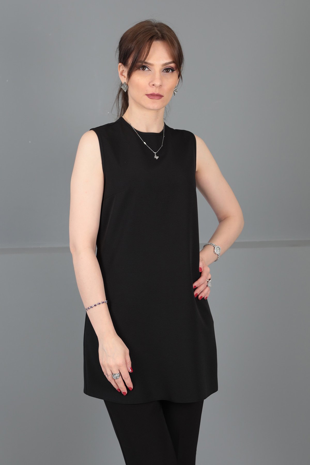 Sıfır Kol İçlik - Siyah Önder Özsoy 3001100 Tunik