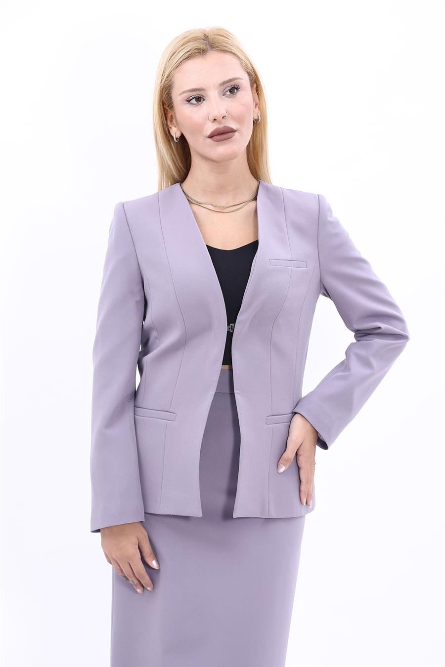 V Yaka Boydan Kuplu Kılasik Ceket-Antrasit Önder Özsoy 1041100 V Yaka Uzun Ceket