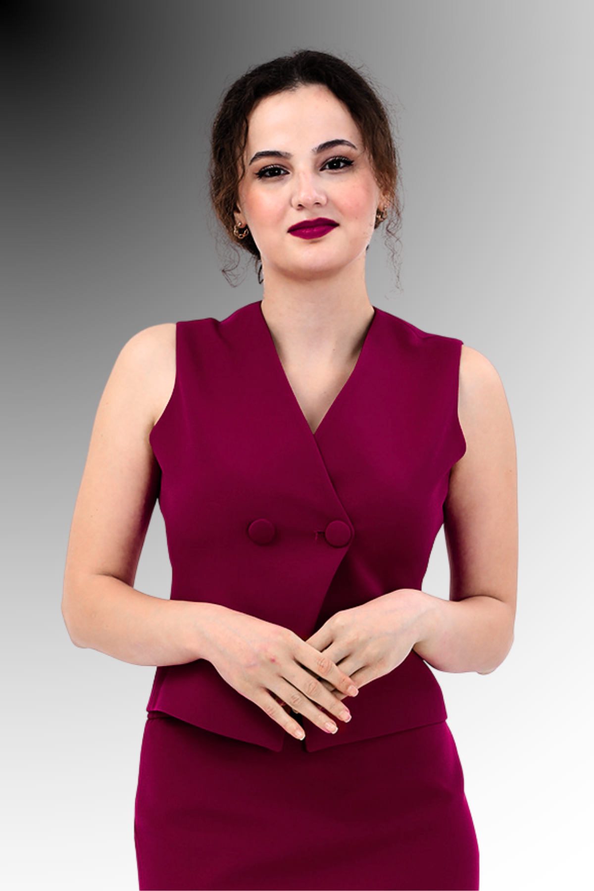 V Yaka Çapraz Yelek-Bordo Önder Özsoy 1509100 Yelek