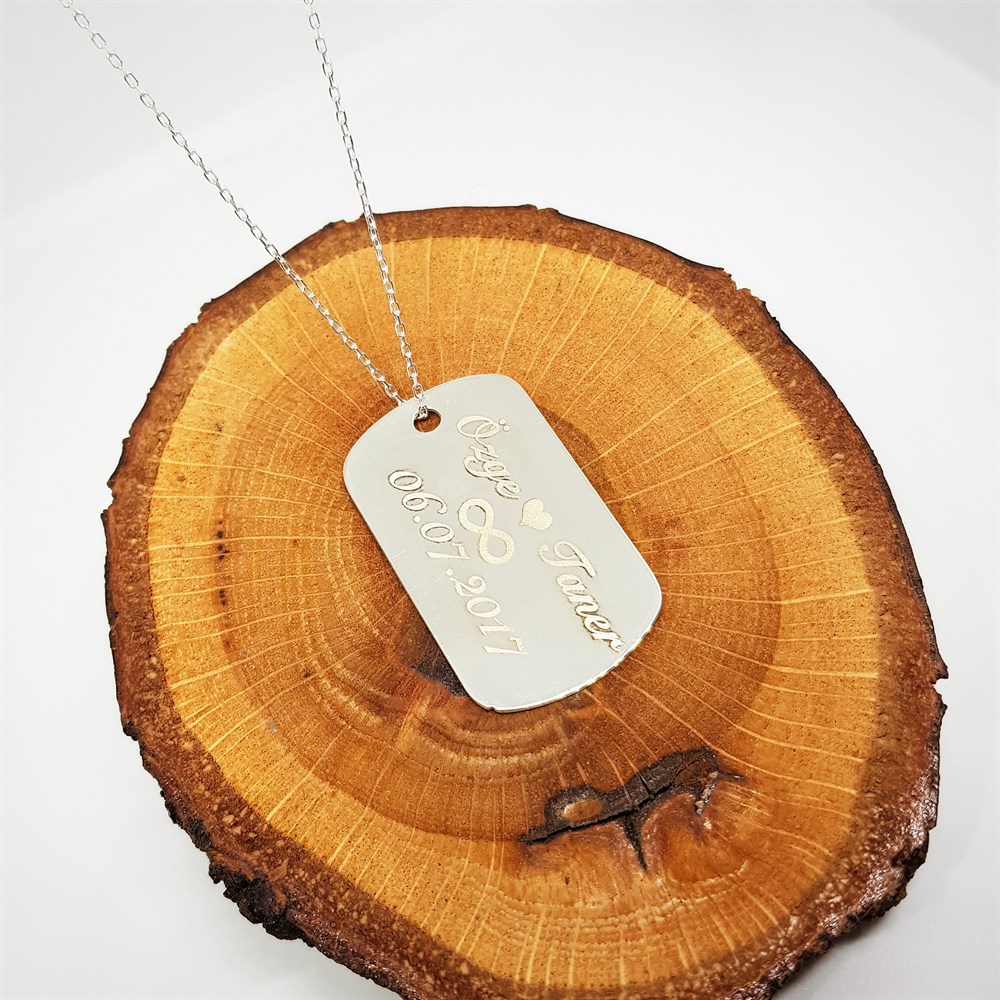 ASKER KÜNYESİ GÜMÜŞ KOLYE