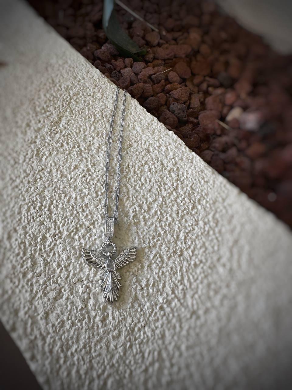 Ataç Zincir Anka Kuşu Çelik Kolye