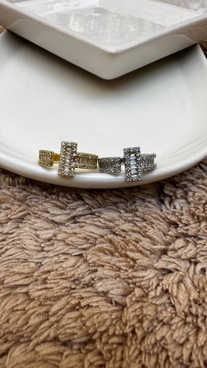 Baget ve Zirkon Taşlı Tamtur Yüzük