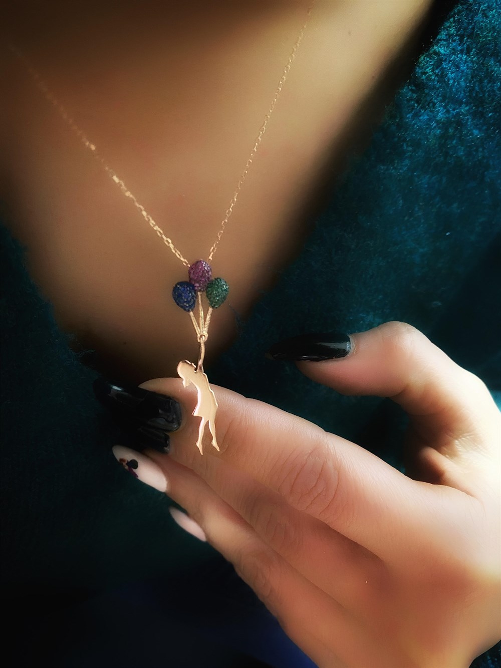 Balon Kız Gümüş Kolye