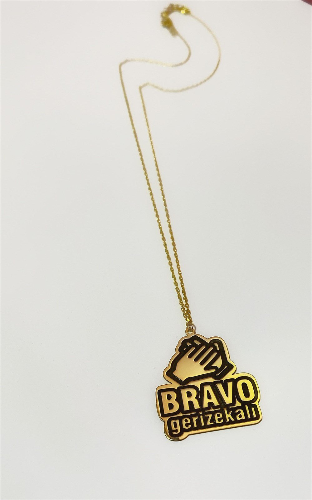 Bravo Gerizekalı Slogan Gümüş Kolye 