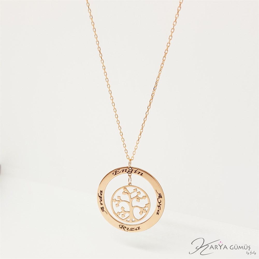 ÇEMBER HAYAT AGAÇI İSİMLİ GÜMÜŞ KOLYE