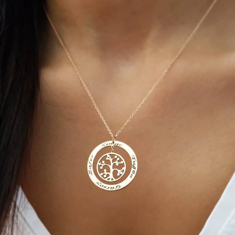 ÇEMBER HAYAT AGAÇI İSİMLİ GÜMÜŞ KOLYE