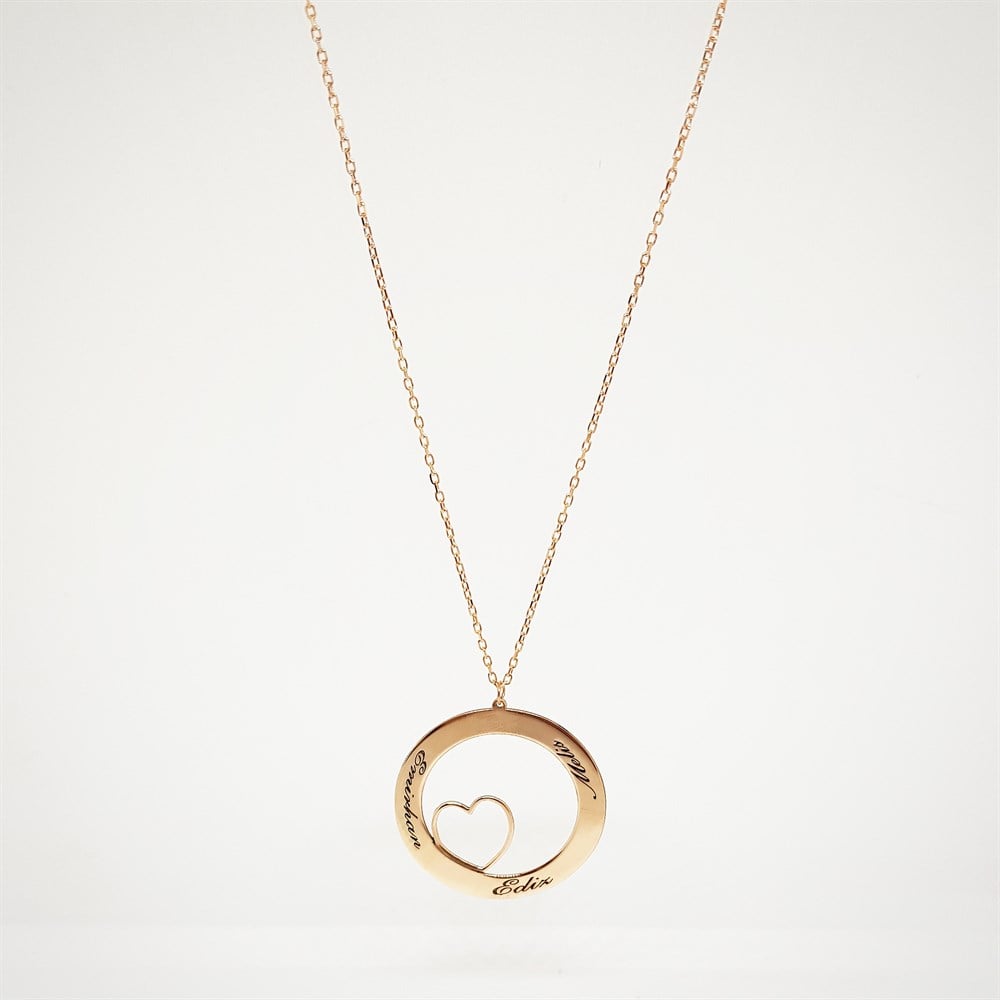 ÇEMBER İSİM KALP GÜMÜŞ KOLYE