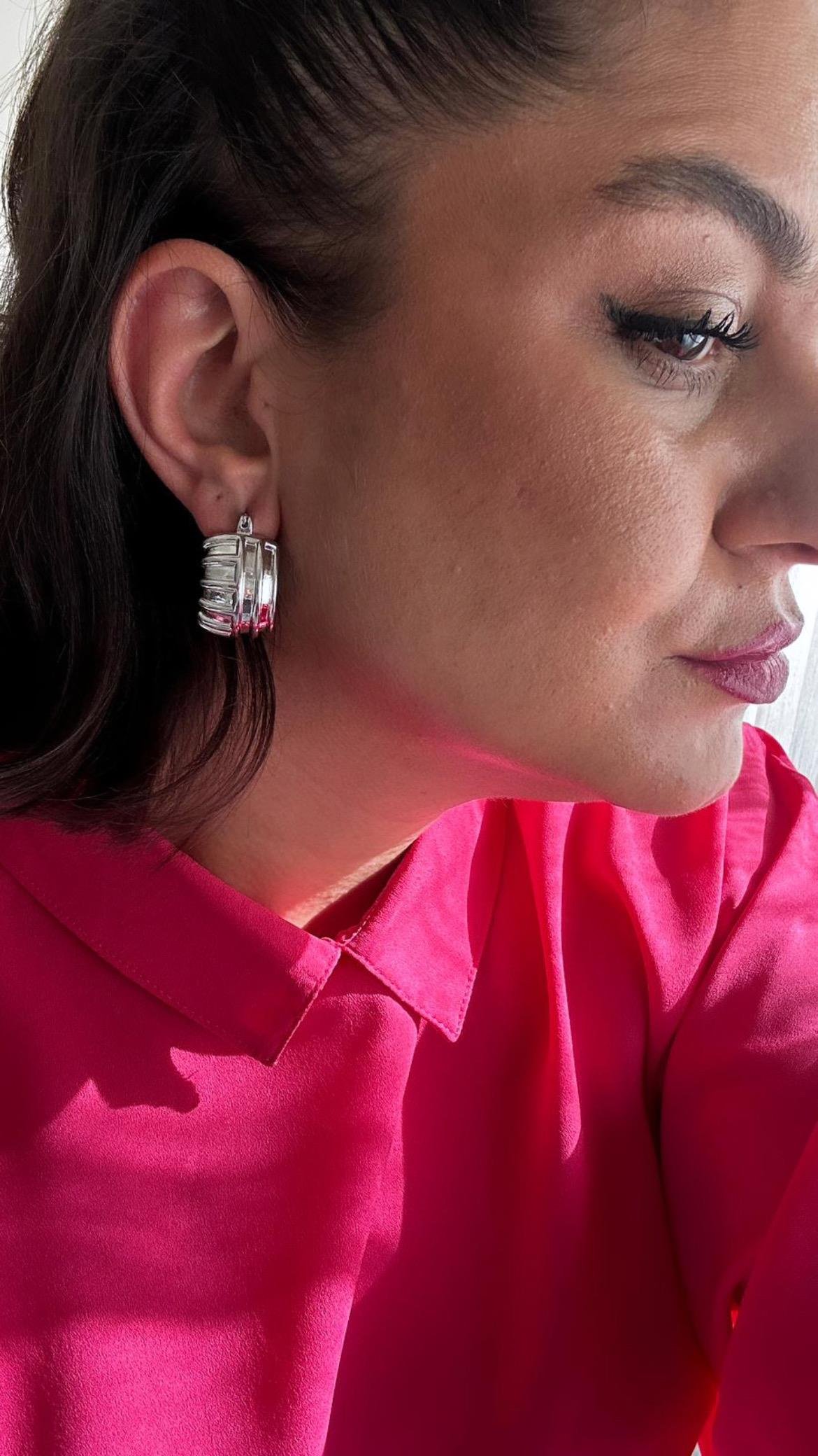 Desen Detay Kalın Halka Küpe