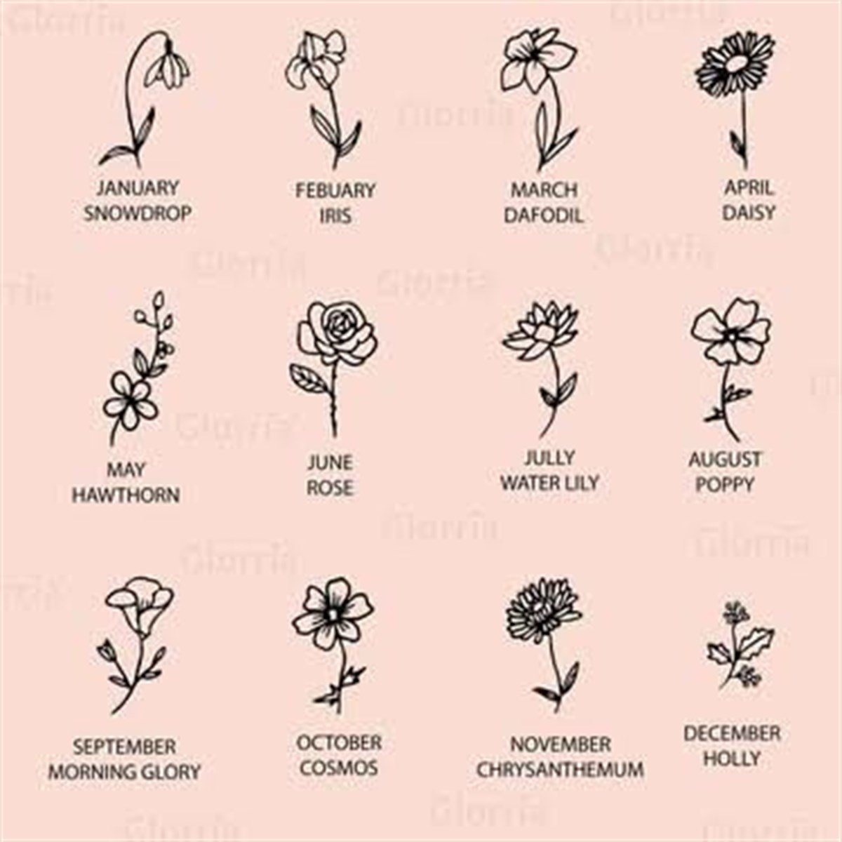 Doğum Çiçeği İsim Gümüş Kolye