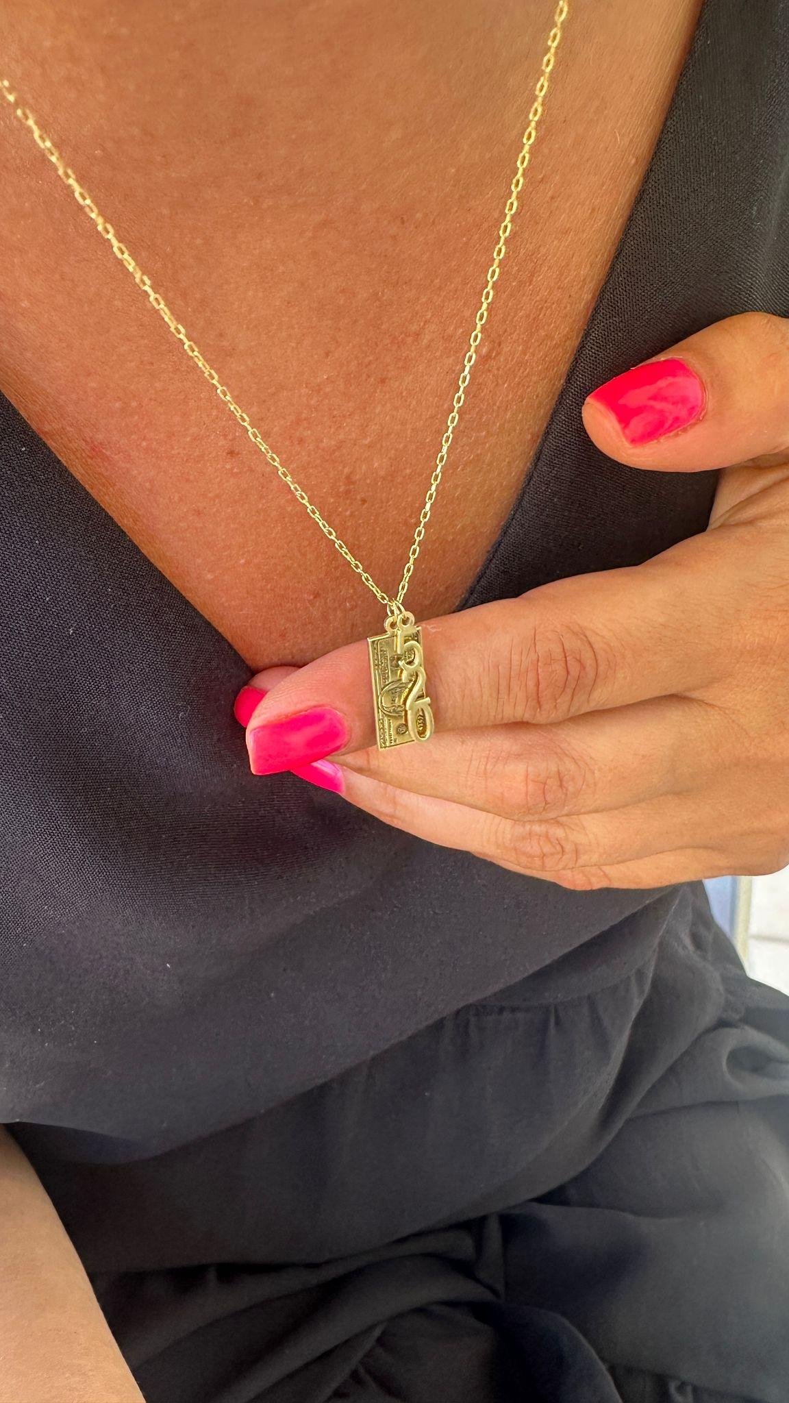 Dolar Detay 520 Sayı Sekans Gümüş Kolye