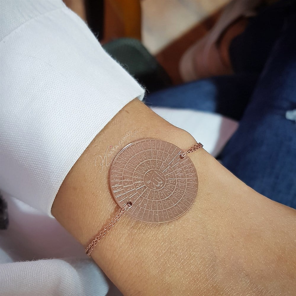 Esma-ül Hüsna Yazılı Gümüş Bileklik