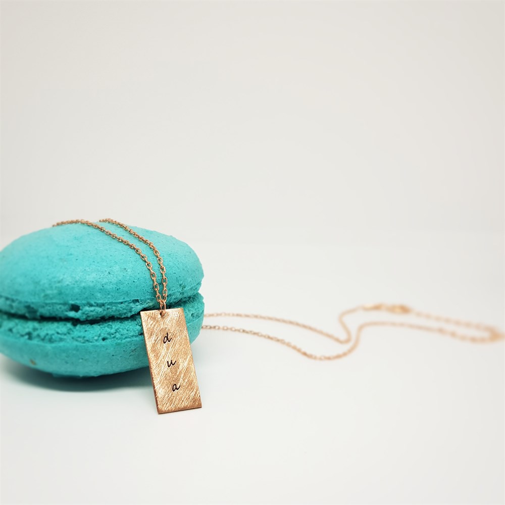 EZME PLAKA SABIR ŞÜKÜR DUA GÜMÜŞ KOLYE