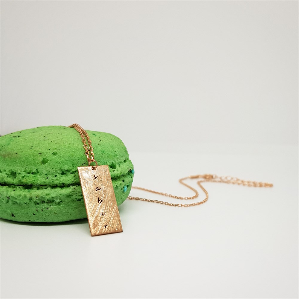 EZME PLAKA SABIR ŞÜKÜR DUA GÜMÜŞ KOLYE