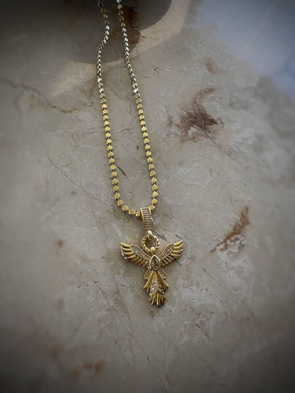 Ezme Zincirli Anka Kuşu Çelik Kolye