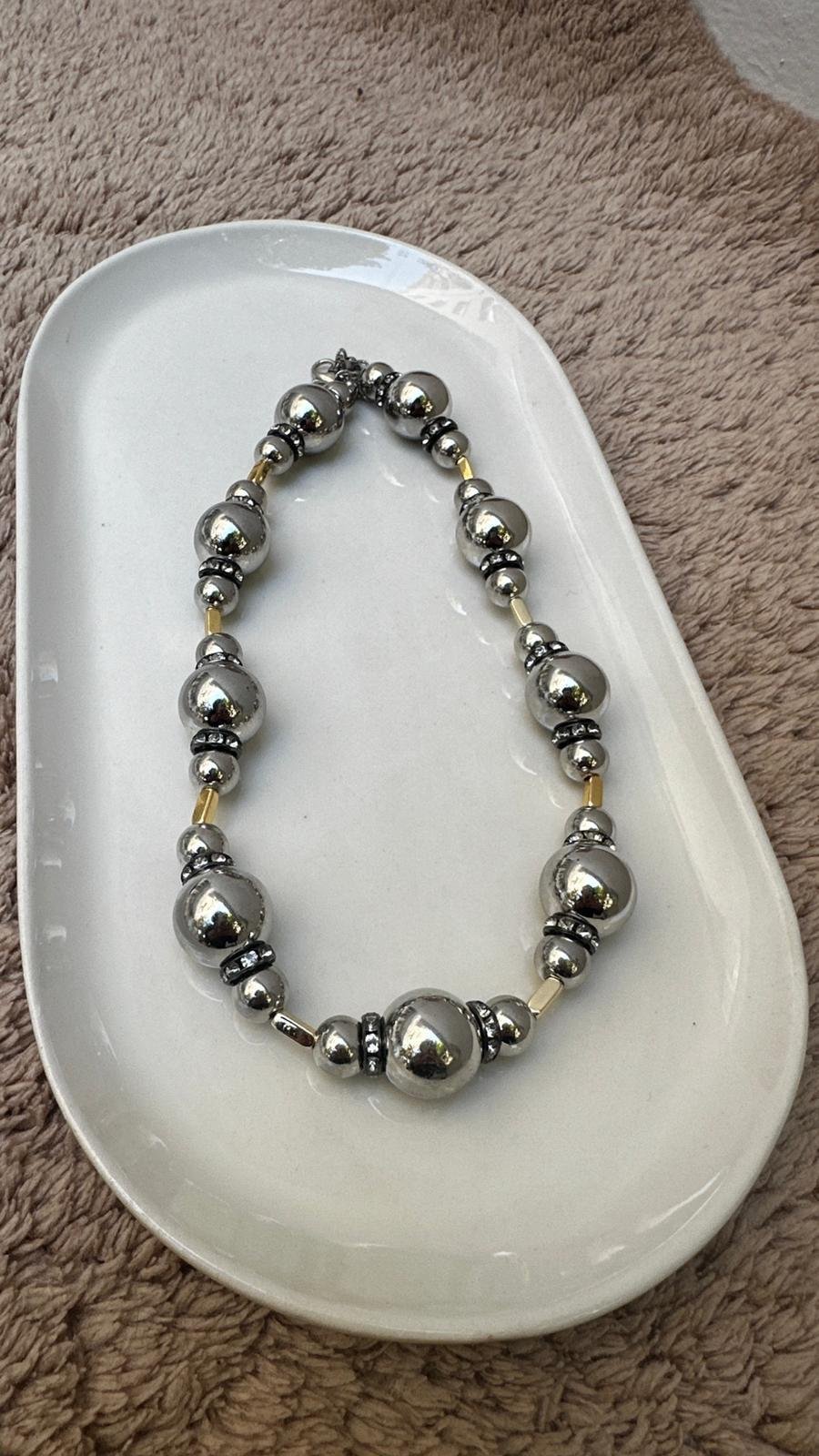 Gold Boru Detay Zirkon Taşlı Topçuk Kolye