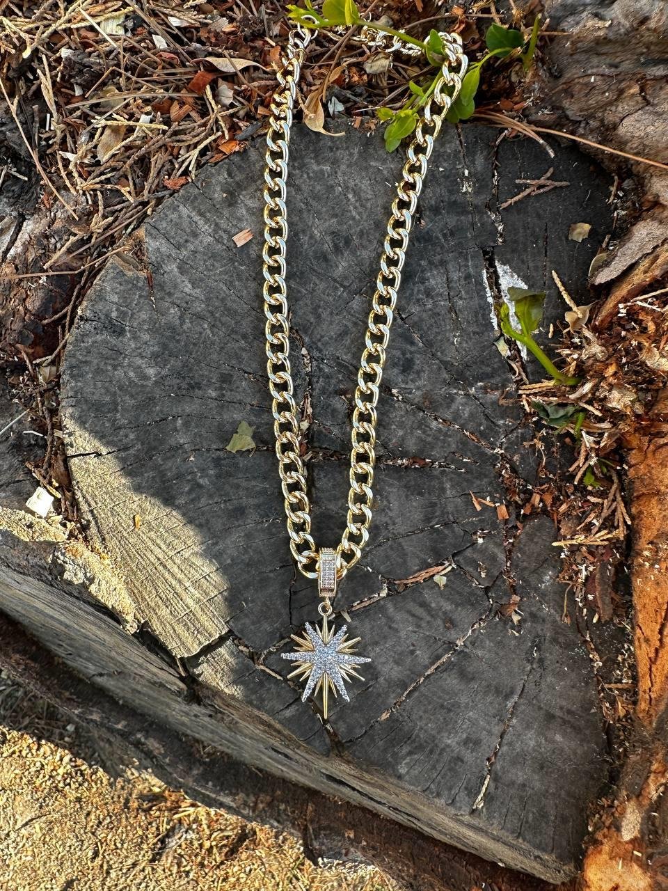 Gurmet Zincir Zirkon Taşlı Kuzey Yıldızı Kolye