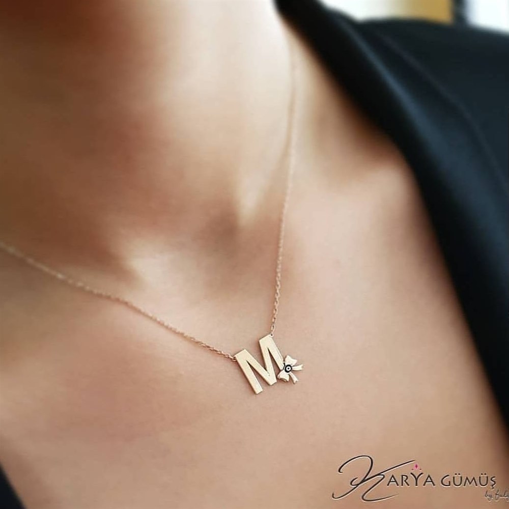 HARF FİYONK GÜMÜŞ KOLYE