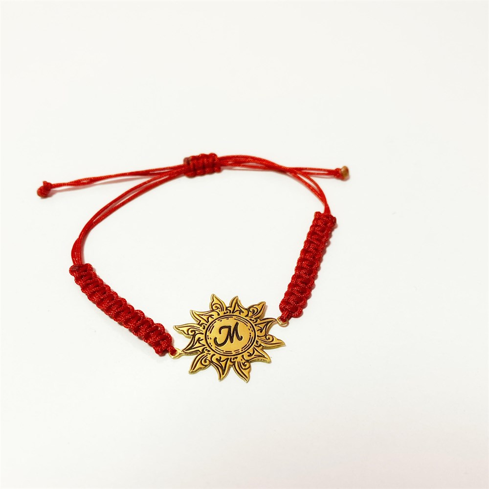 Harfli Güneş Tasarım Gümüş Bileklik