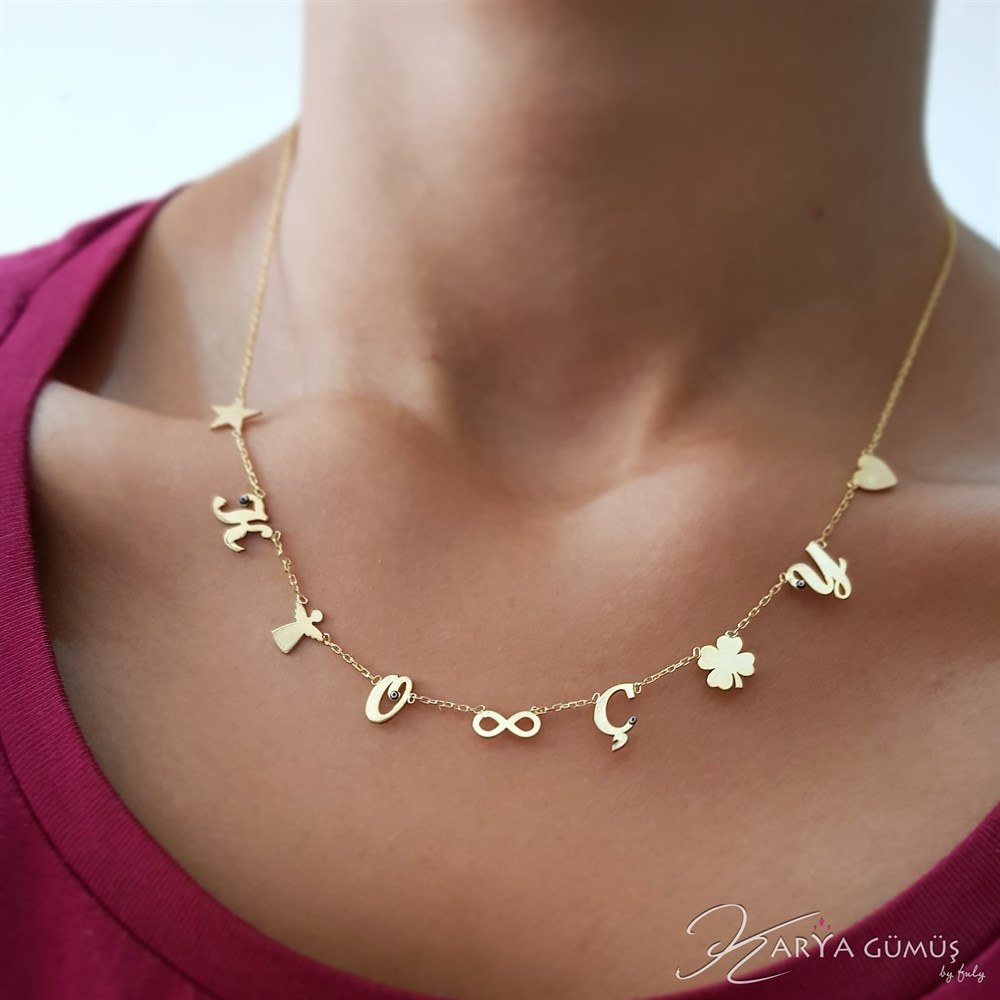 HARFLİ ŞANS GÜMÜŞ KOLYE