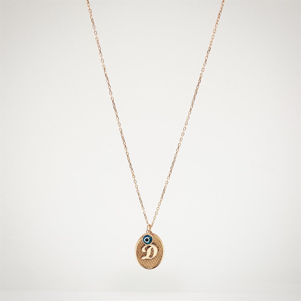 İÇİ PETEK ÖRGÜ PLAKA HARF GÜMÜŞ KOLYE