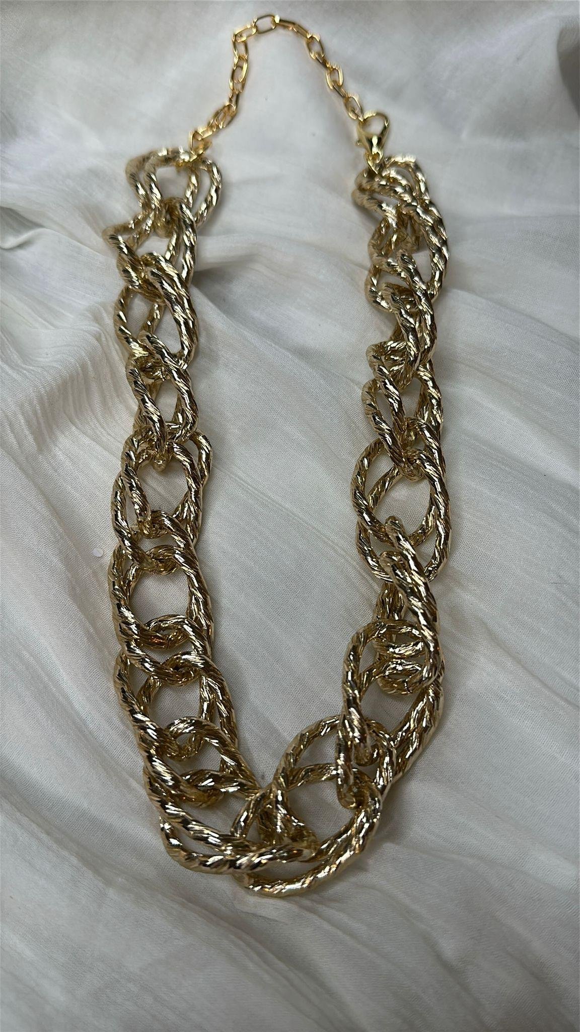 İçiçe İkili Halka Zincir Kolye