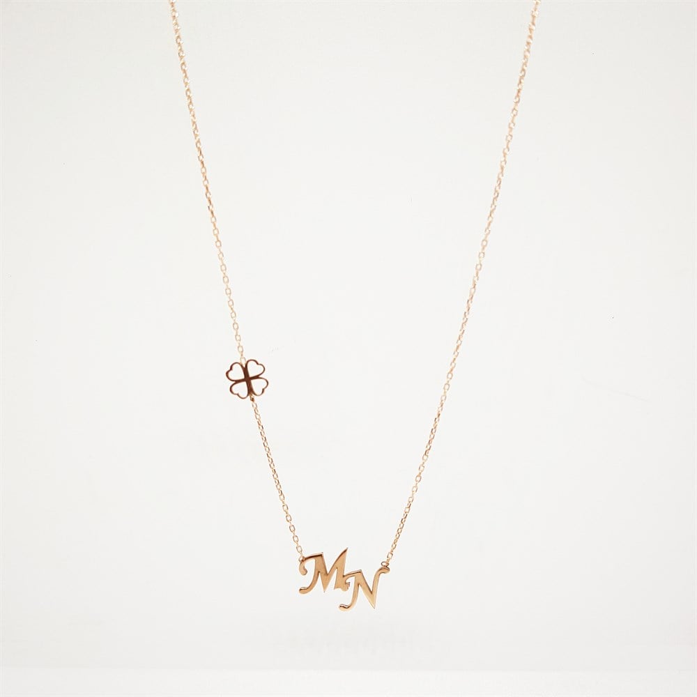 İKİ HARF YONCA GÜMÜŞ KOLYE