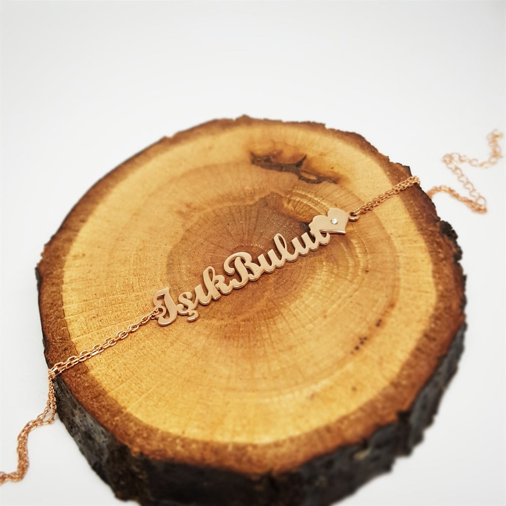 İKİ İSİM KALP GÜMÜŞ BİLEKLİK