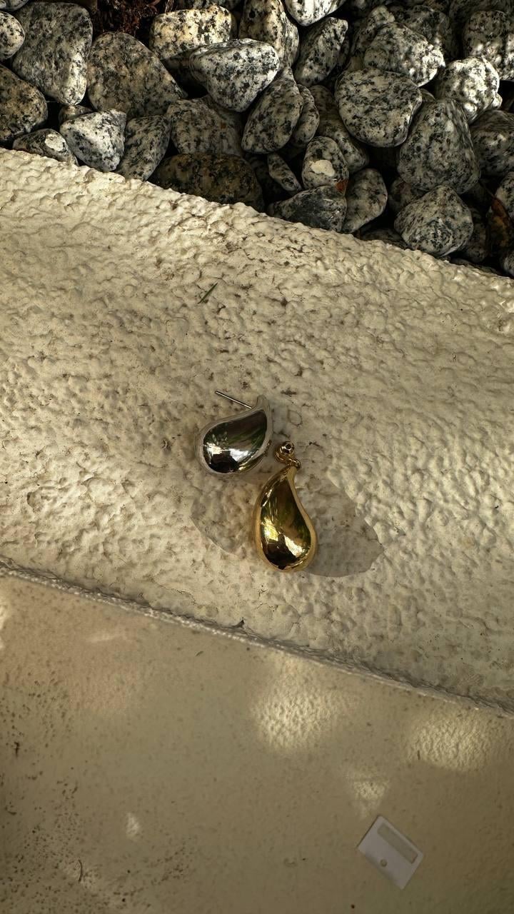 İki Renkli Damla Küpe