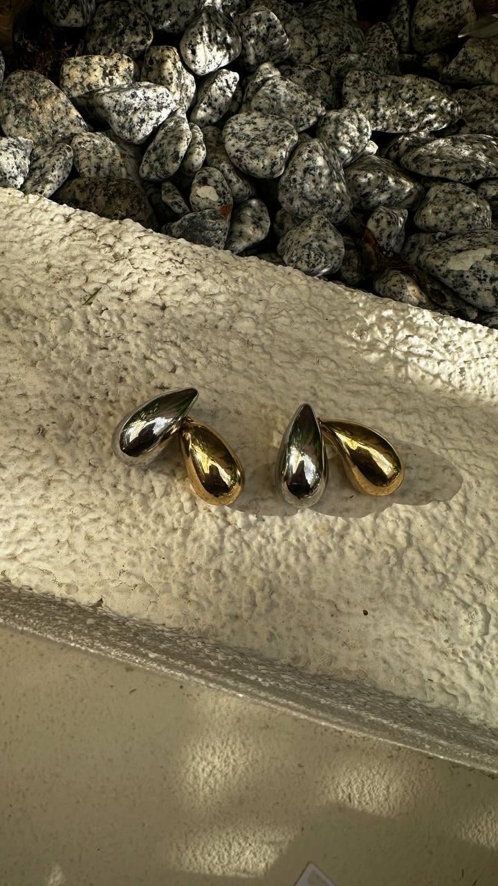 İki Renkli Damla Küpe