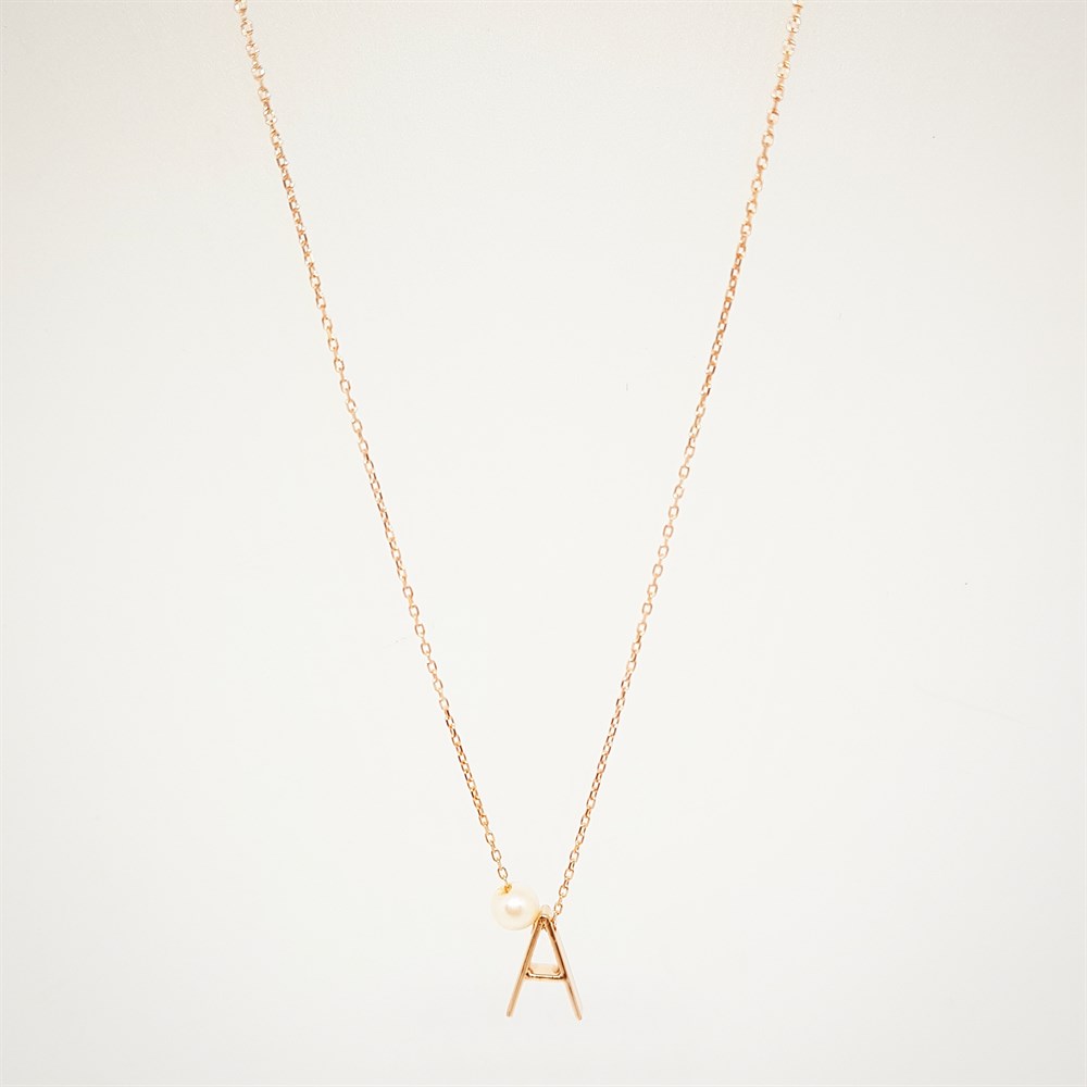 İNCİLİ HARF GÜMÜŞ KOLYE