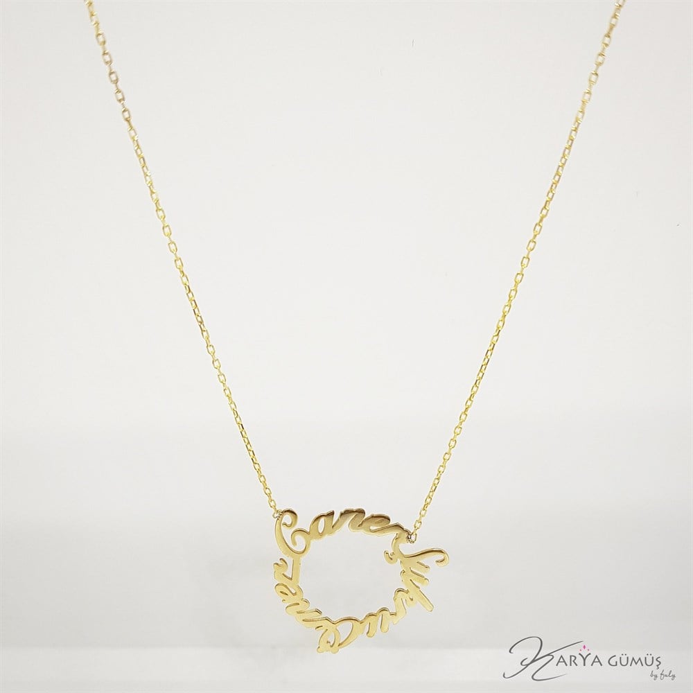 İSİM HALKA GÜMÜŞ KOLYE