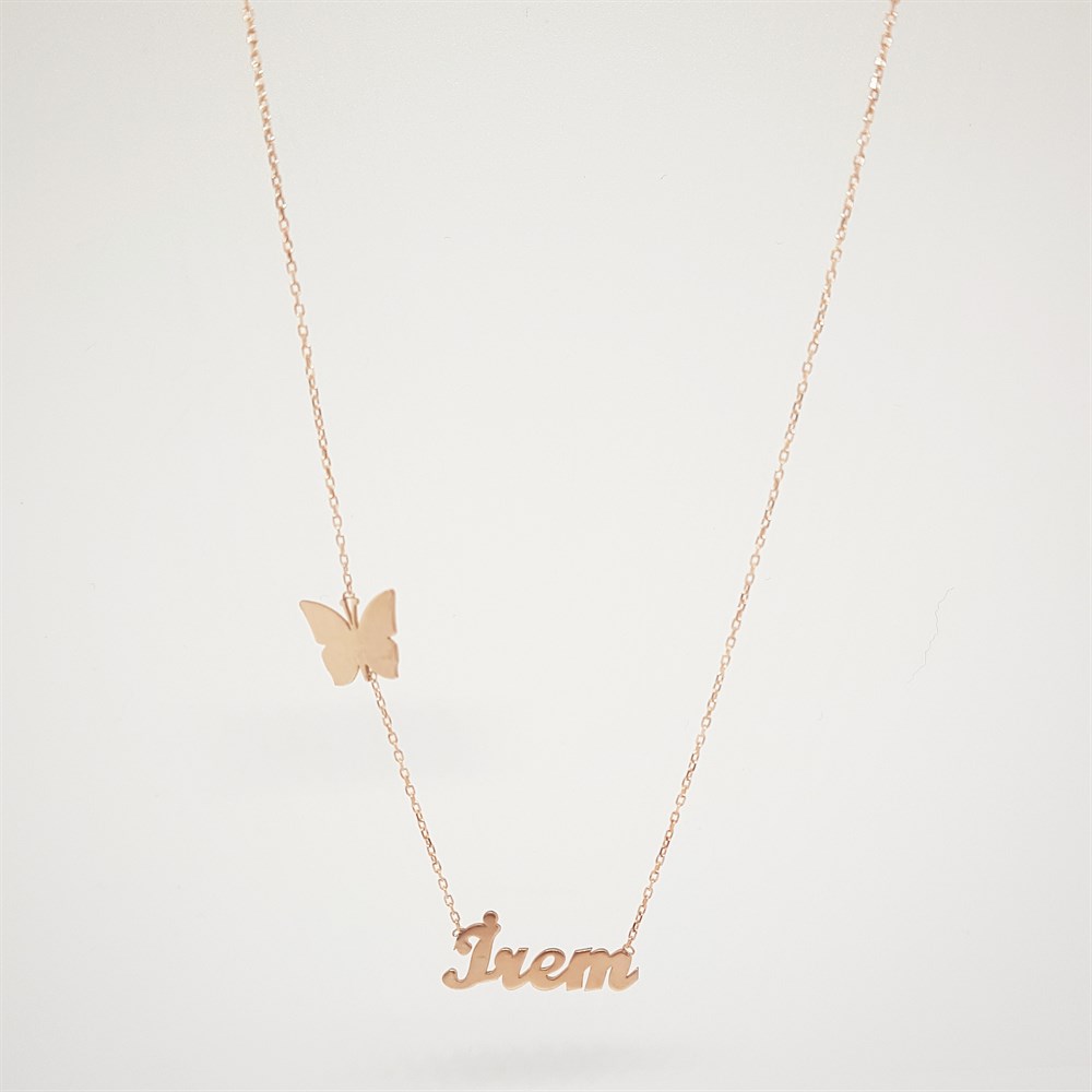 İSİM KELEBEK FİGÜRLÜ GÜMÜŞ KOLYE