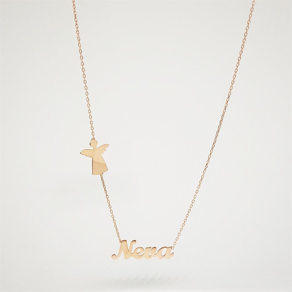 İSİM MELEKLİ GÜMÜŞ KOLYE