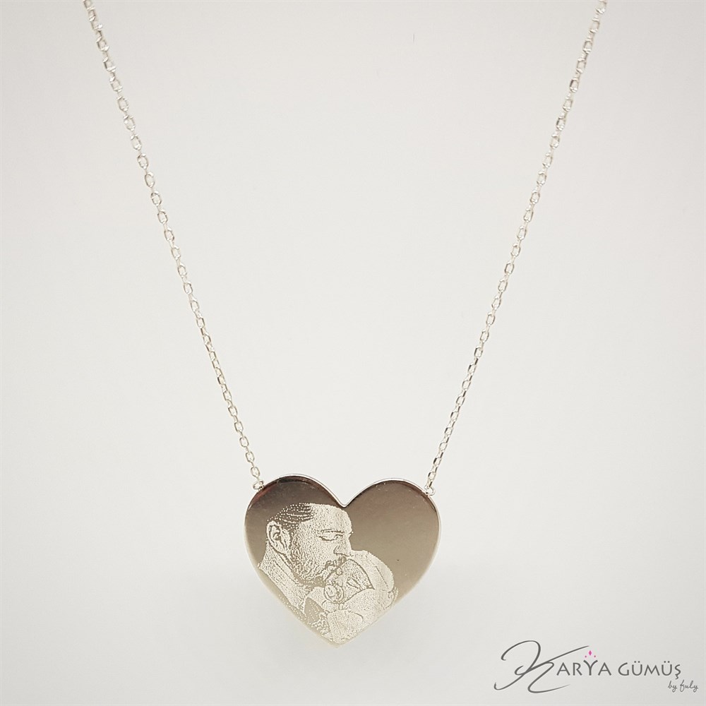 KALPLİ RESİM GÜMÜŞ KOLYE