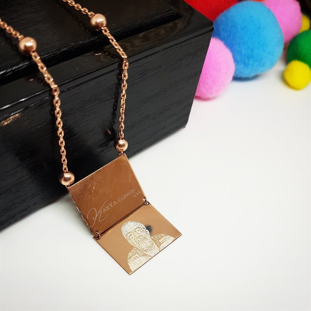 Kapaklı Resim Gümüş Kolye