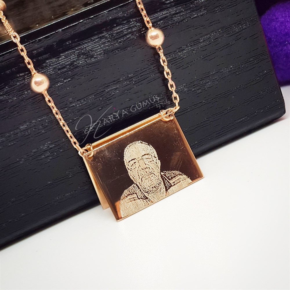 Kapaklı Resim Gümüş Kolye