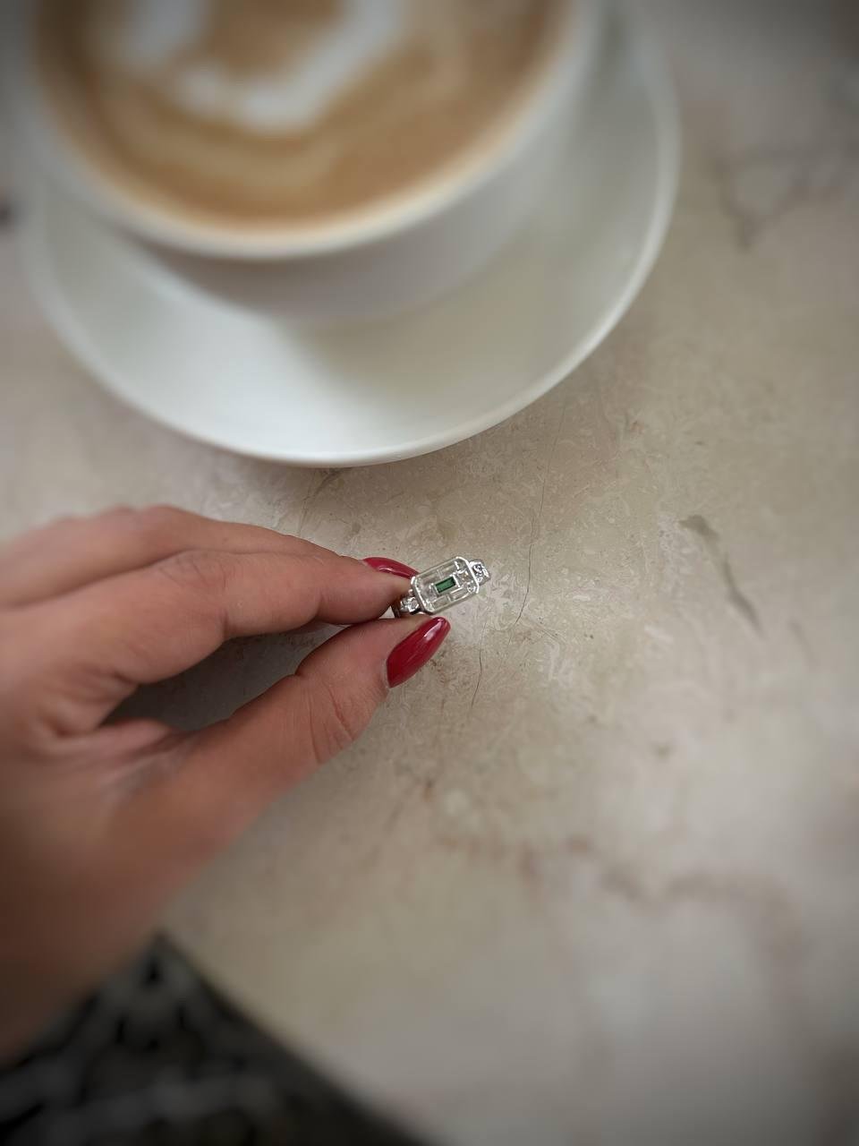 Kare Baget Taş Detay Yüzük