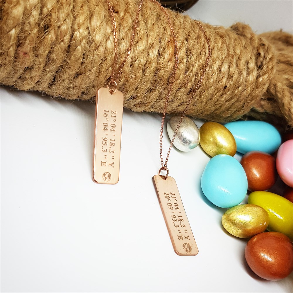 KOORDİNAT HARF GÜMÜŞ KOLYE