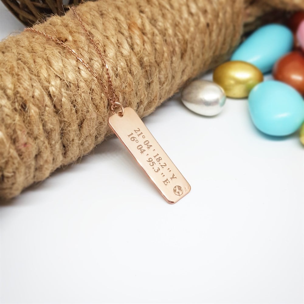 KOORDİNAT HARF GÜMÜŞ KOLYE