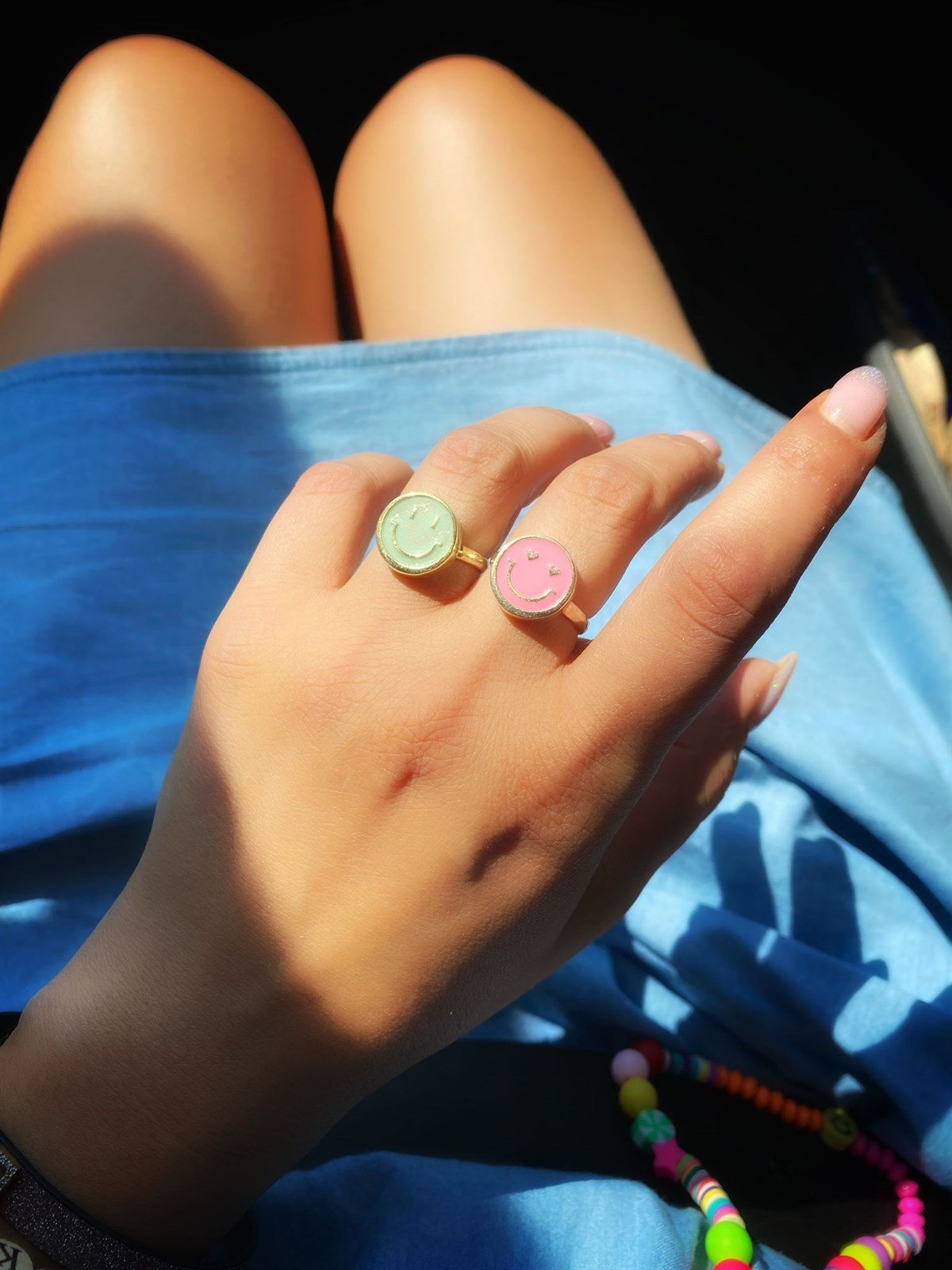 Mine Detay Gülen Yüz Gümüş Yüzük 