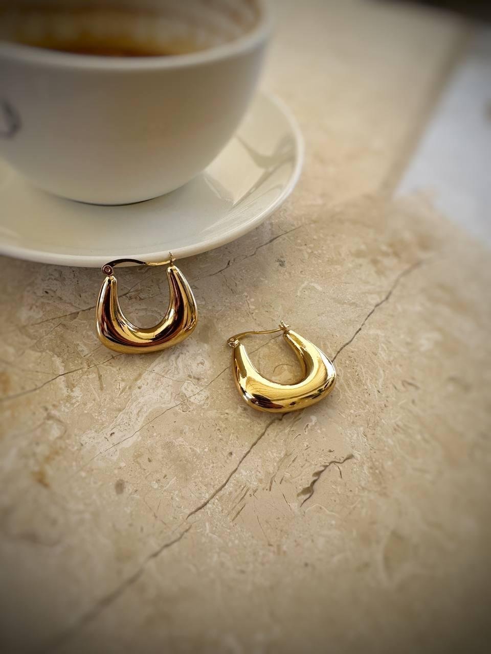 Nostalji Burgu Kare Halka Çelik Küpe