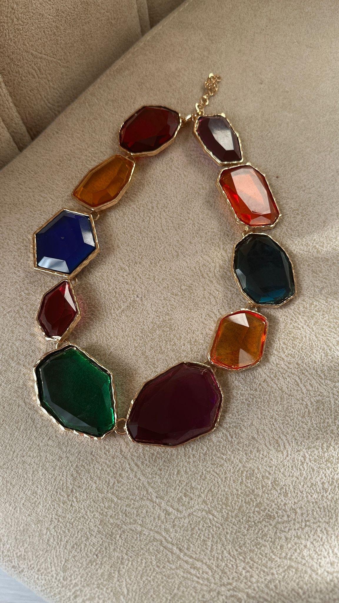 Orjinal Marka Tasarım Kesme Doğal Taş Kolye