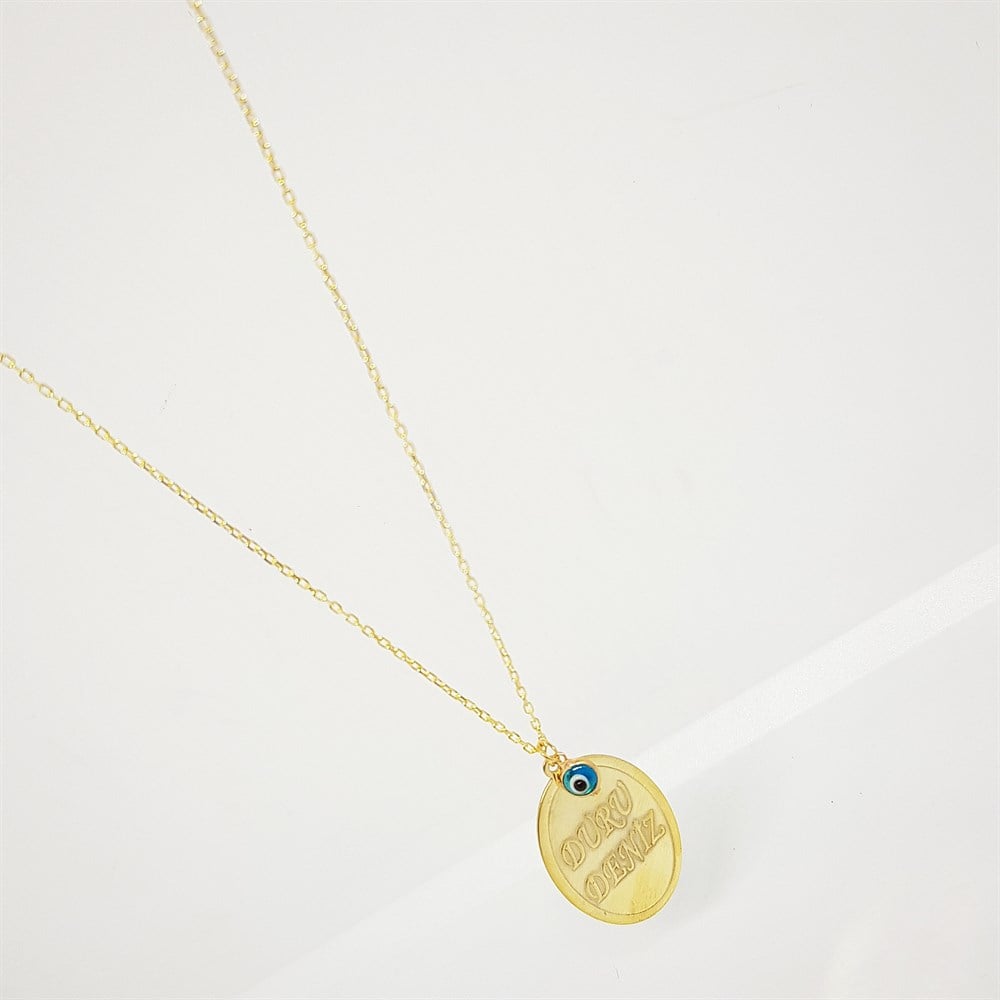 OVAL PLAKA İSİMLİ GÜMÜŞ KOLYE