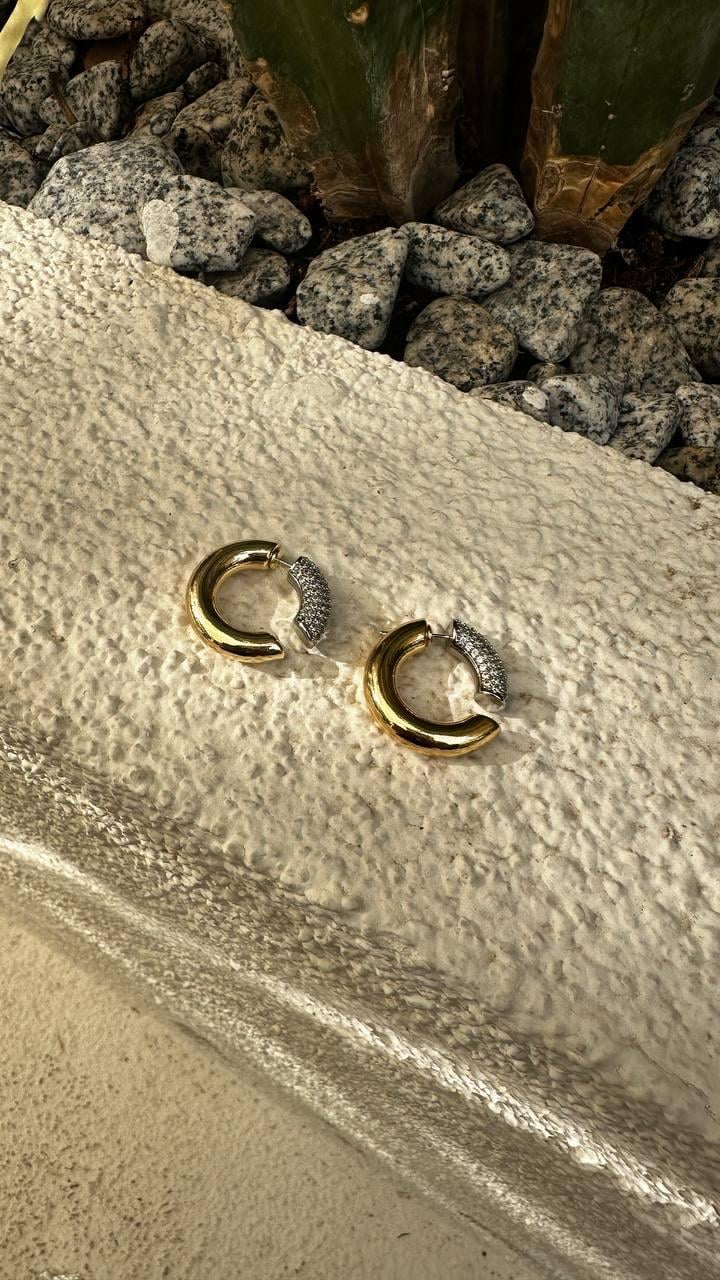 Özel Seri Klips Detay Zirkon Taşlı Halka Küpe