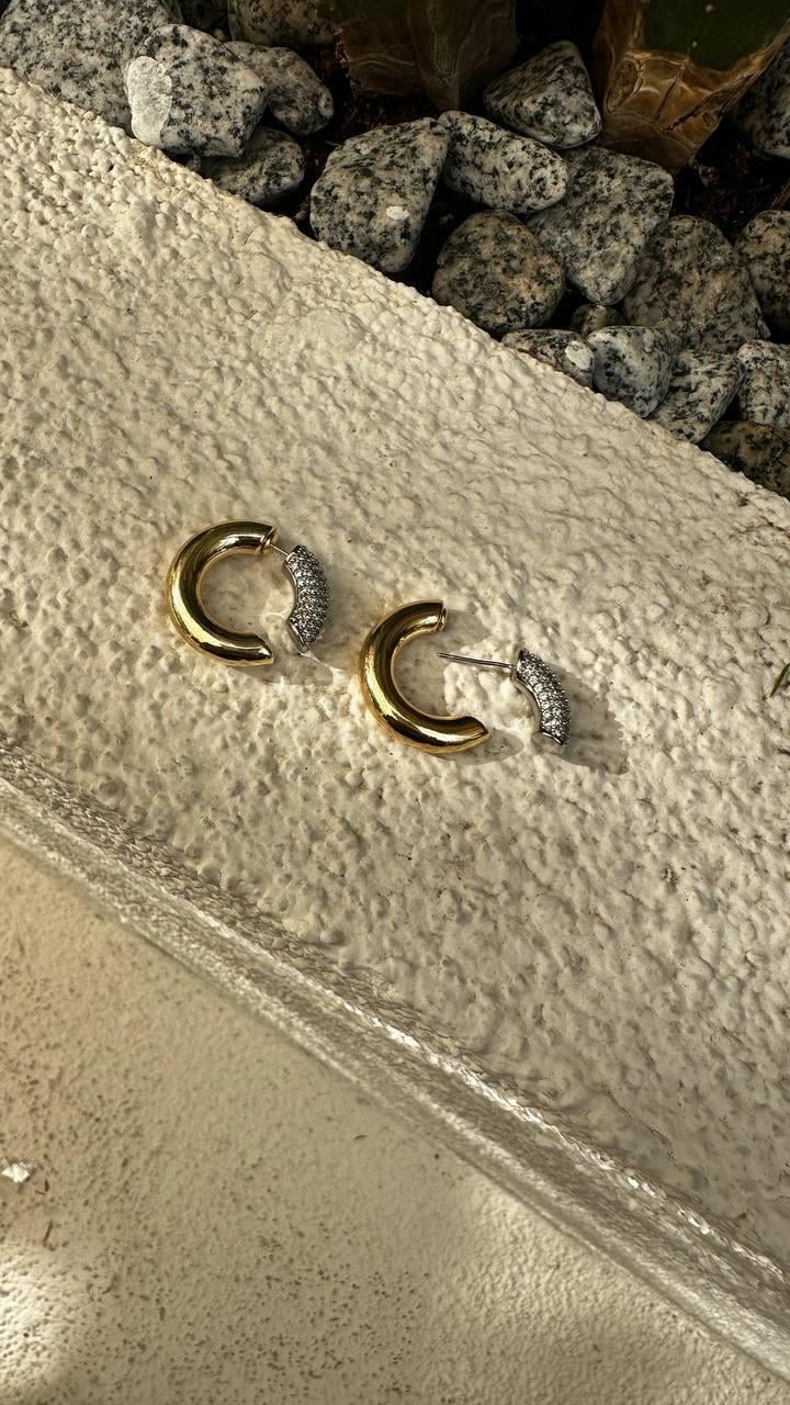 Özel Seri Klips Detay Zirkon Taşlı Halka Küpe